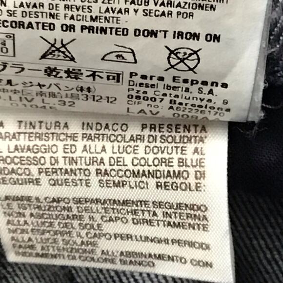 Diesel Jeans LIV Stretch Italian Super Dark Indigo Wash Skinny Slim Jeans sz 27 - Picture 8 of 15